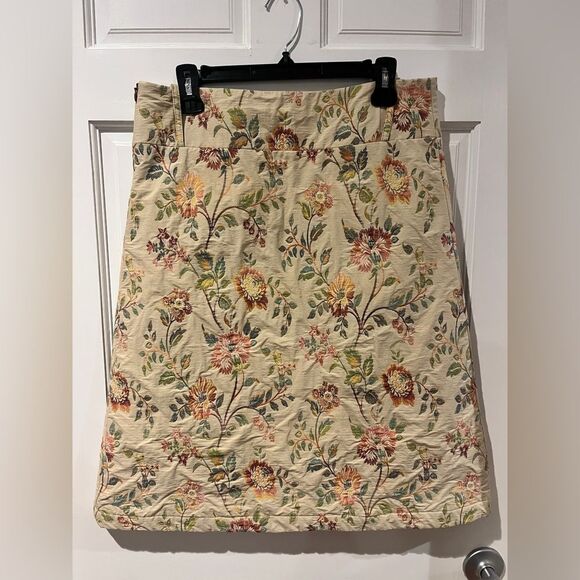 Express Design Studio Vintage Floral Printed Skirt Made in Italy Size S Cotton - Picture 1 of 9